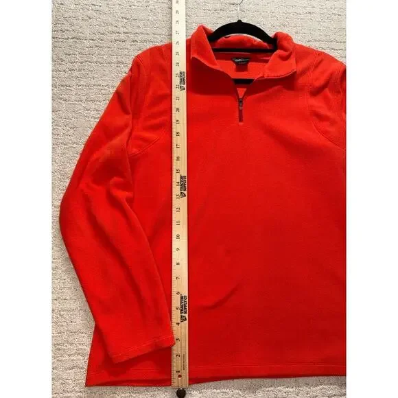 Eddie Bauer Women’s Orange Fleece Pullover Large Warm Casual Outdoor Wear - Picture 6 of 6